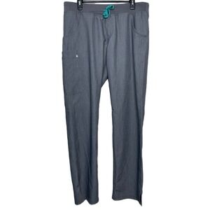 FIGS Technical Collection Gray Scrub Pants Drawstring Waist L/T Tall Womens